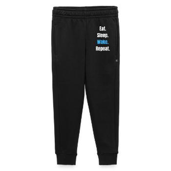 Eat Sleep Wake Repeat – Bold Typographic Motto - Kinder/Teenager Premium Sweathose - Schwarz - Vorne - AI Model Kid Male (0cm)