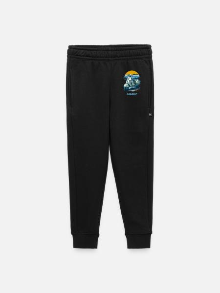 Vintage scooter with mountain backdrop - Kids’/Teens' Premium Sweatpants - black