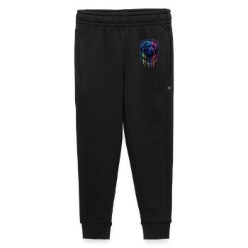 Labrador Pop Art Neon Color Splatter Chien Design - Pantalon de survêtement enfant/adolescent premium - noir - Devant - AI Model Kid Male (0cm)