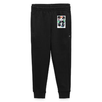 panda - Kids’/Teens' Premium Sweatpants - black - Front - AI Model Kid Male (0cm)