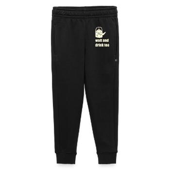 attendre et boire du thé - Pantalon de survêtement enfant/adolescent premium - noir - Devant - AI Model Kid Male (0cm)