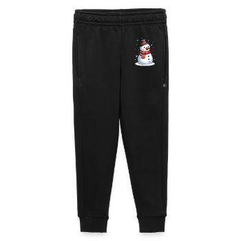 Bonhomme de neige joyeux avec écharpe rouge et chapeau haut de forme - Pantalon de survêtement enfant/adolescent premium - noir - Devant - AI Model Kid Male (0cm)