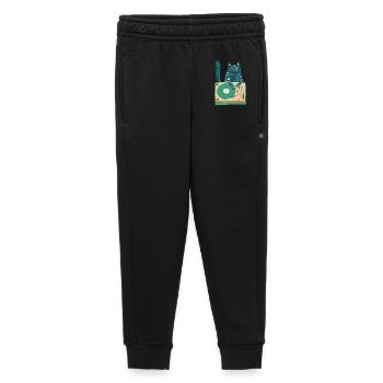 Cat DJ on Turntable - Kids’/Teens' Premium Sweatpants - black - Front - AI Model Kid Male (0cm)