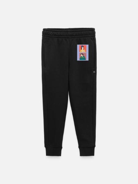 Two illustrations and different emotions - Kids’/Teens' Premium Sweatpants - black