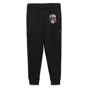 Low Poly Grey Skull - Geometric Romantic Gothic  - Kids’/Teens' Premium Sweatpants - black - Front - AI Model Kid Male (0cm)