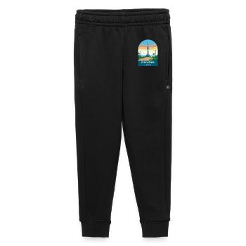 Fukuoka Japan Seaside Tower Travel Poster - Kids’/Teens' Premium Sweatpants - black - Front - AI Model Kid Male (0cm)