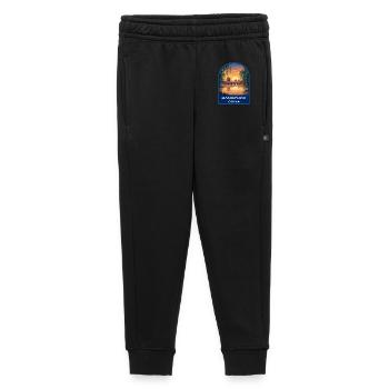 Hangzhou China West Lake Retro Sunset Badge - Kids’/Teens' Premium Sweatpants - black - Front - AI Model Kid Male (0cm)