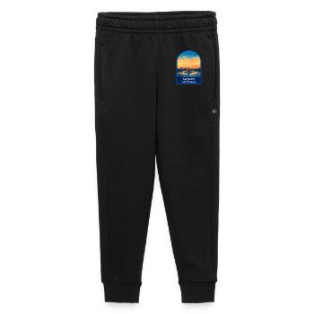 Hanoi Vietnam Turtle Tower Retro Sunset Badge - Kids’/Teens' Premium Sweatpants - black - Front - AI Model Kid Male (0cm)