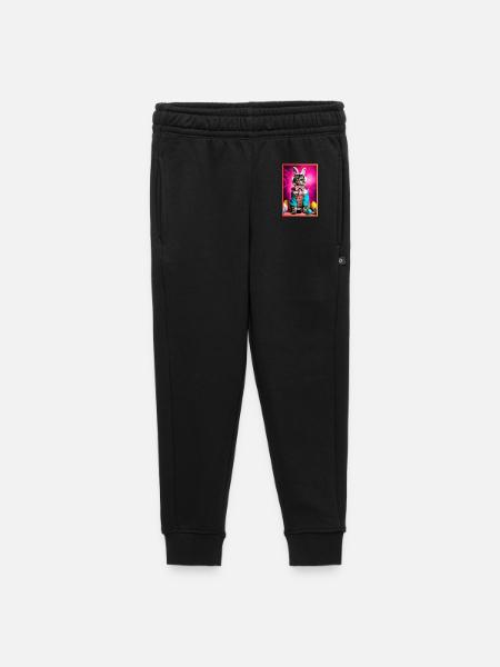 Cats in bunny armour with headphones - Kids’/Teens' Premium Sweatpants - black - Front