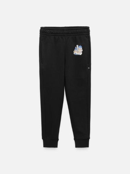 Church Altea-Spain drawing with blue domes - Kids’/Teens' Premium Sweatpants - black - Front