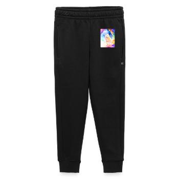 Weißer Wolf vor bunter Höhle - Kinder/Teenager Premium Sweathose - Schwarz - Vorne - AI Model Kid Male (0cm)