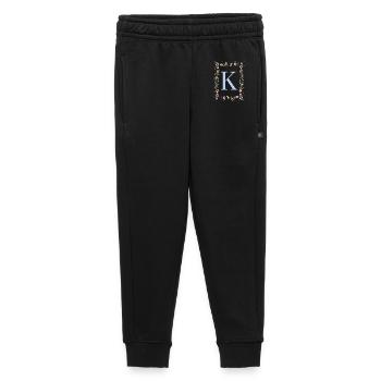 Feminine Flower Monogram K - Kids’/Teens' Premium Sweatpants - black - Front - AI Model Kid Male (0cm)
