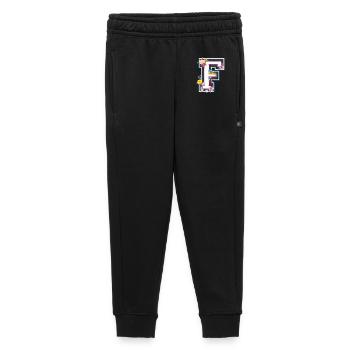 Buchstabe F im varsity Stil - Kinder/Teenager Premium Sweathose - Schwarz - Vorne - AI Model Kid Male (0cm)