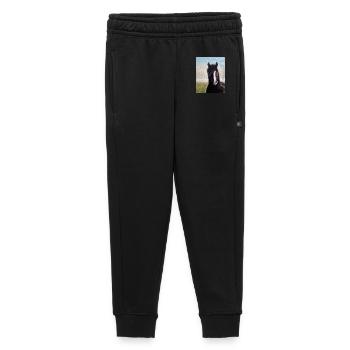 Portrait de cheval réaliste sur toile - Pantalon de survêtement enfant/adolescent premium - noir - Devant - AI Model Kid Male (0cm)