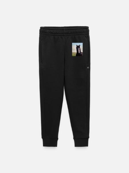 Realistic Horse Portrait on Canvas - Kids’/Teens' Premium Sweatpants - black
