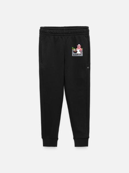 Grillendes gemütliches Schwein - Kinder/Teenager Premium Sweathose - Schwarz