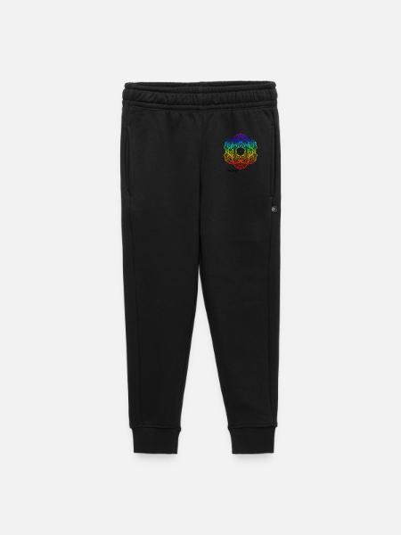 Motif Mandala Arc-en-ciel - Pantalon de survêtement enfant/adolescent premium - noir