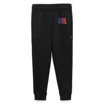 Texte en bois dégradé COOL - Pantalon de survêtement enfant/adolescent premium - noir - Devant - AI Model Kid Male (0cm)