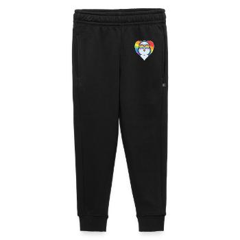 Gay Tier Pinguin Regenbogen Herz - Kinder/Teenager Premium Sweathose - Schwarz - Vorne - AI Model Kid Male (0cm)