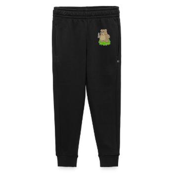 Bear Bodybuilder Musculation avec haltères - Pantalon de survêtement enfant/adolescent premium - noir - Devant - AI Model Kid Male (0cm)