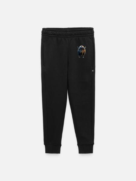 Bison, Bison, Bovins sauvages, Bison, Bison d’Amérique - Pantalon de survêtement enfant/adolescent premium - noir - Devant