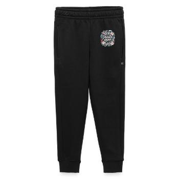 Less Plastic More Sea – Environmental Design Flowers - Kids’/Teens' Premium Sweatpants - black - Front - AI Model Kid Male (0cm)