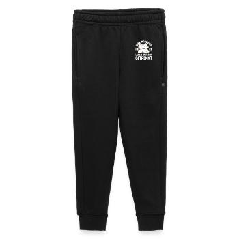 Funny Cat No Motivation Saying - Kids’/Teens' Premium Sweatpants - black - Front - AI Model Kid Male (0cm)