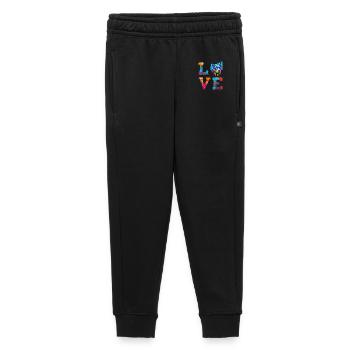 Doberman Pinscher Love Colorful Abstract Paint - Kids’/Teens' Premium Sweatpants - black - Front - AI Model Kid Male (0cm)