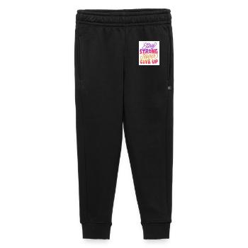Stay Strong Never Give Up - Kids’/Teens' Premium Sweatpants - black - Front - AI Model Kid Male (0cm)