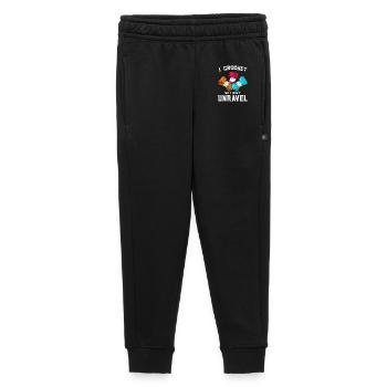 Crochet & Chill – crochet instead of freaking out - Kids’/Teens' Premium Sweatpants - black - Front - AI Model Kid Male (0cm)