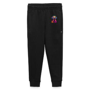 Golden Retriever avec des écouteurs - Pantalon de survêtement enfant/adolescent premium - noir - Devant - AI Model Kid Male (0cm)