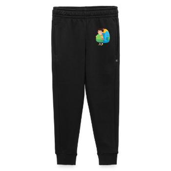 Einschulung: Junge mit übergroßem Schulranzen – Ki - Kinder/Teenager Premium Sweathose - Schwarz - Vorne - AI Model Kid Male (0cm)