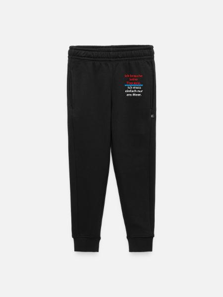 Ich brauche keine Therapie - einfach nur Meer - Kinder/Teenager Premium Sweathose - Schwarz - Vorne