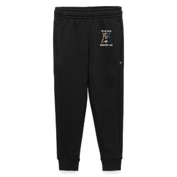 Müder Waschbär mit Kaffee – Ich bin wach, nein - Kinder/Teenager Premium Sweathose - Schwarz - Vorne - AI Model Kid Male (0cm)