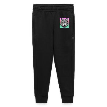 Wolf - Kids’/Teens' Premium Sweatpants - black - Front - AI Model Kid Male (0cm)