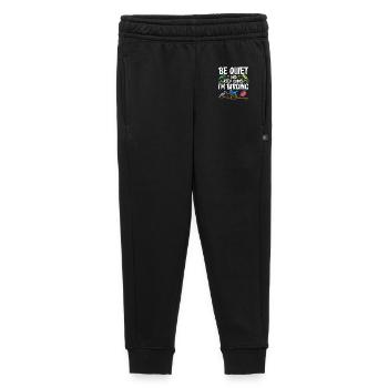 Be Quiet and Keep Going - I'm Birding - Kids’/Teens' Premium Sweatpants - black - Front - AI Model Kid Male (0cm)