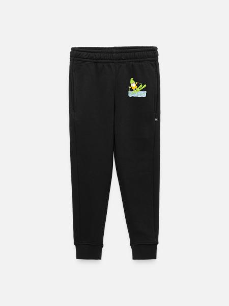 Zwerg fährt Ski, alter Skihase, Gelb, Grün - Kinder/Teenager Premium Sweathose - Schwarz - Vorne