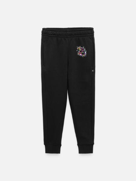 Bunter Dino-Splatter - Kinder/Teenager Premium Sweathose - Schwarz - Vorne