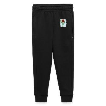 Rusty Red Flower with Green Leaves - Kids’/Teens' Premium Sweatpants - black - Front - AI Model Kid Male (0cm)
