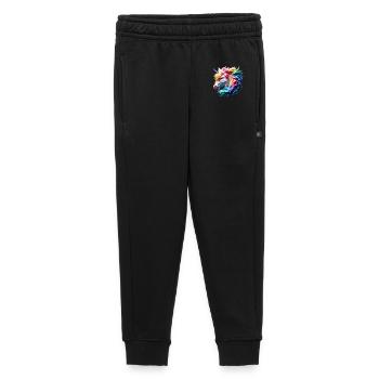 Bunter Einhornkopf - Kinder/Teenager Premium Sweathose - Schwarz - Vorne - AI Model Kid Male (0cm)