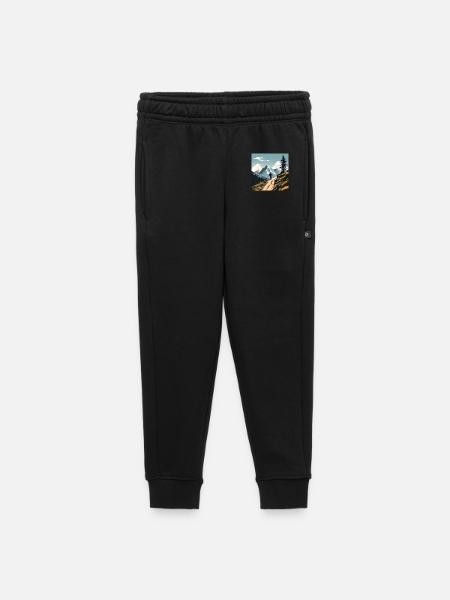Mountainbiker, Berge, cooler Outdoorsport, Wildnis - Kinder/Teenager Premium Sweathose - Schwarz