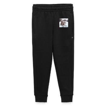 Siberian husky puppy in the snow - Kids’/Teens' Premium Sweatpants - black - Front - AI Model Kid Male (0cm)