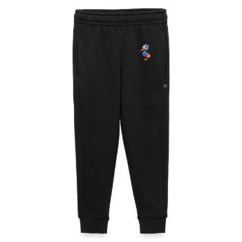 Crane Colorful Kawaii Cartoon Character Bird - Kids’/Teens' Premium Sweatpants - black - Front - AI Model Kid Male (0cm)