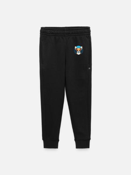 Chihuahua Dog Cute Kawaii Cartoon Animal Pet Logo - Kids’/Teens' Premium Sweatpants - black - Front