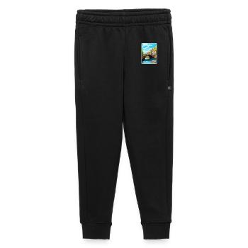 Amsterdam Netherlands Travel Poster Souvenir WPA - Kids’/Teens' Premium Sweatpants - black - Front - AI Model Kid Male (0cm)
