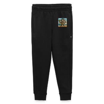 Singe humoristique avec de l’argent et un yacht - Pantalon de survêtement enfant/adolescent premium - noir - Devant - AI Model Kid Male (0cm)