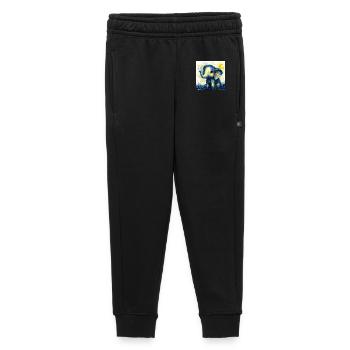 Cute Blue Elephant in Van Gogh Style - Kids’/Teens' Premium Sweatpants - black - Front - AI Model Kid Male (0cm)