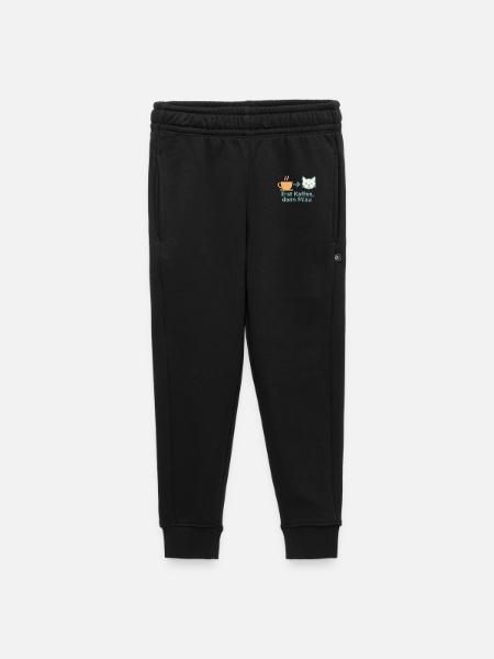 First coffee, then meow - Kids’/Teens' Premium Sweatpants - black
