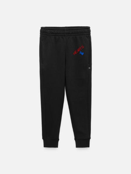 Blaue Herzen und rote Buchstaben - Kinder/Teenager Premium Sweathose - Schwarz