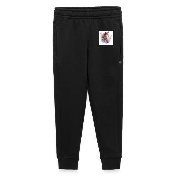 Aquarell Pferd und Blüten - Kinder/Teenager Premium Sweathose - Schwarz - Vorne - AI Model Kid Male (0cm)
